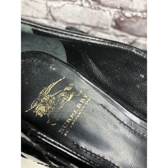 Women Burberry Black Patent Leather Quilted Buckle Strap Ballet Flats Women Sz 36EU/6M